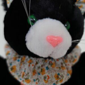 Vintage Black Cat Autumn Plushie